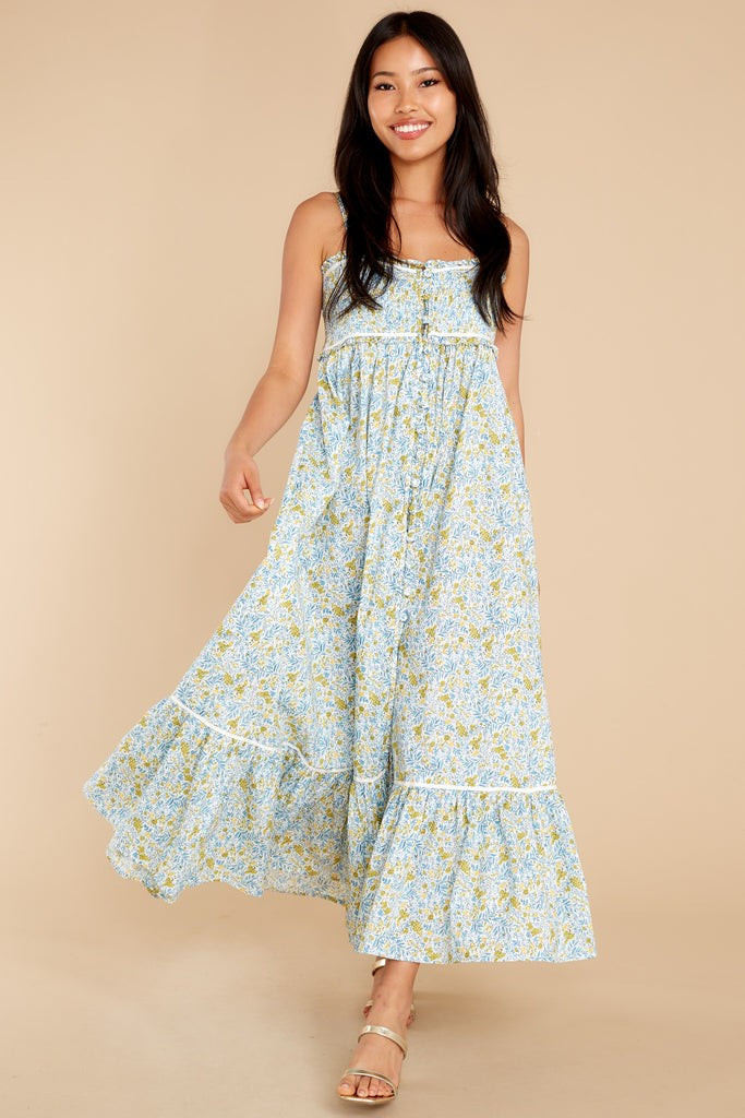 Lead Me There Light Blue Print Maxi Dress | Red Dress 