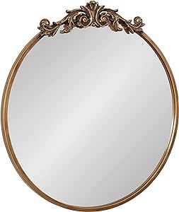 Kate and Laurel Arendahl Ornate Glam Round Mirror, 24 Inch Diameter, Gold, Dramatic Baroque Style... | Amazon (US)