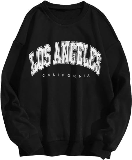 Avanova Women's Graphic Letter Print Long Sleeve Pullover Sweatshirt Loose Top | Amazon (US)