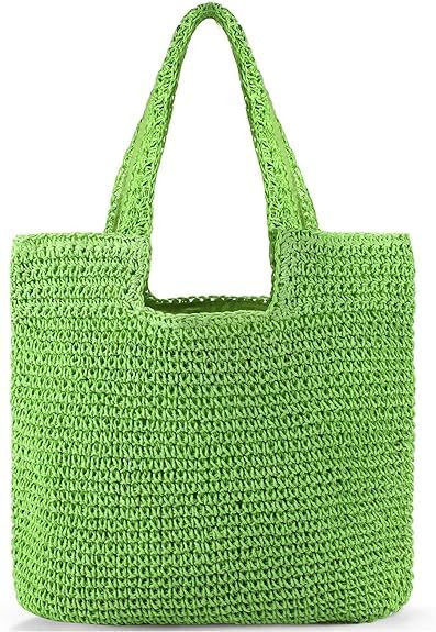 Straw Beach Bag for Women Summer Tote Bag Large Hobo Shoulder Bag Handmade Woven Handbag for Beac... | Amazon (CA)
