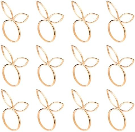12pcs Easter Bunny Napkin Rings, Gold Rabbit Ear Easter Napkin Holder Cute Serviette Buckles Spri... | Amazon (CA)