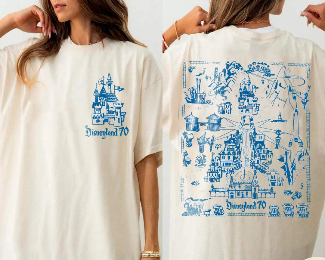 Disneyland 70th Fantasyland Frontierland Adventureland Main Street T-shirt, Happiest Place on Ear... | Etsy (US)