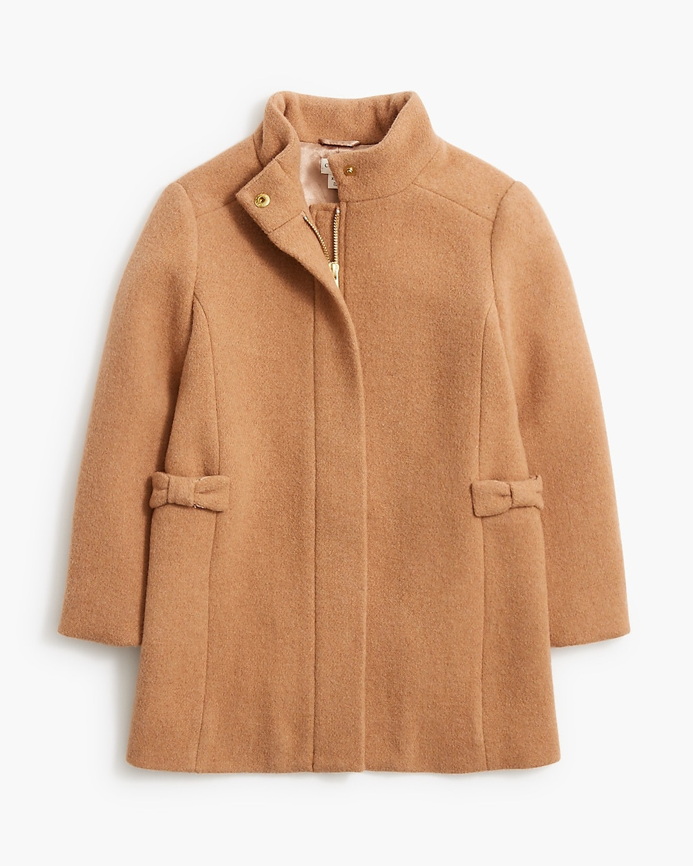Girls' wool-blend bow-pocket coat | J.Crew Factory