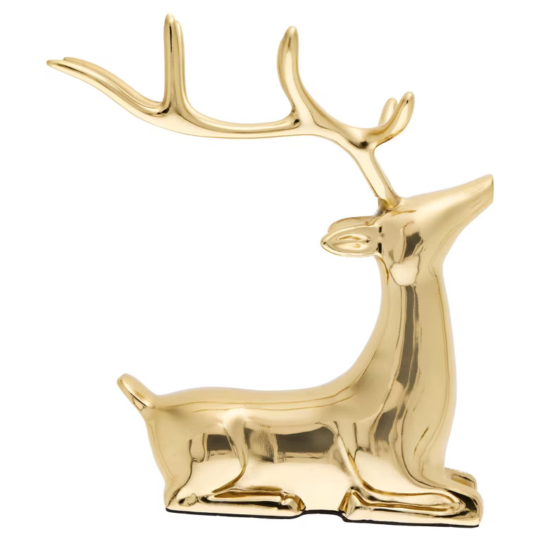 Aluminum Sitting Reindeer Christmas Decoration, Gold, 11", by Holiday Time | Walmart (US)