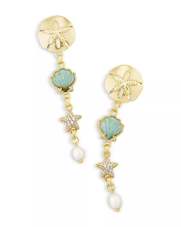 Brynne Multi Stone Shell Linear Drop Earrings in 14K Gold Plated | Bloomingdale's (US)