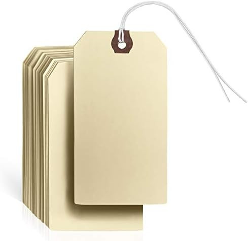 GILLRAJ MILAN Shipping Tags with Strings Attached 4 3/4 x 2 3/8 inches Strung Manila Paper Hangin... | Amazon (US)