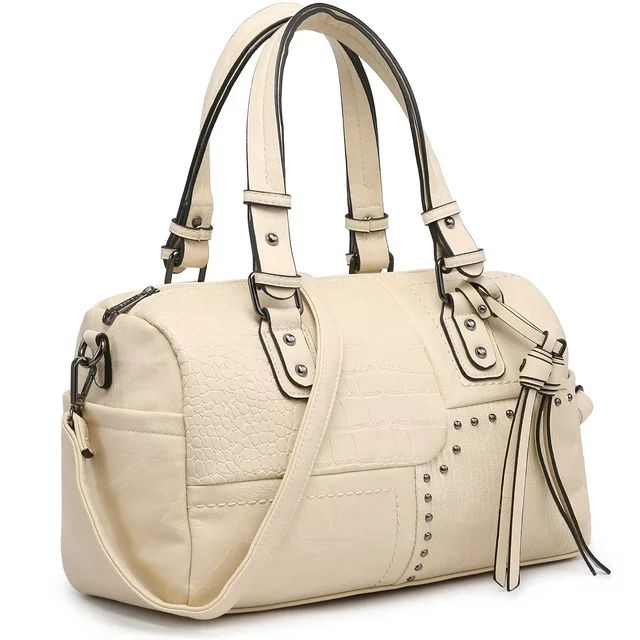 Dasein Women Soft Vegan Leather Barrel Bags Large Top Handle Totes Satchel Handbags Shoulder Purs... | Walmart (US)