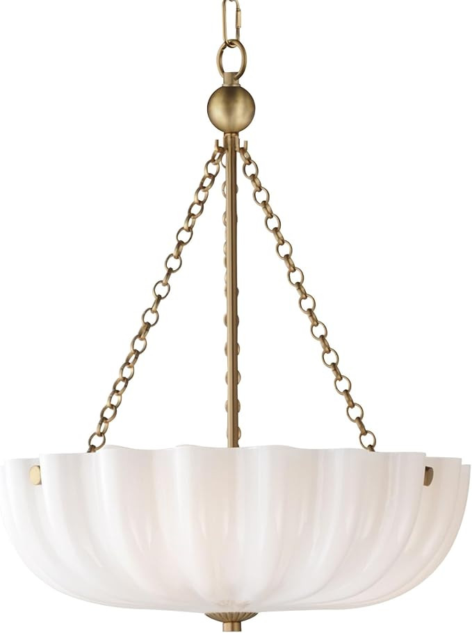 Maxim Lighting Bundt 3-Light 20" Semi-Flush Mount Ceiling Light | White/Natural Aged Brass Finish... | Amazon (US)