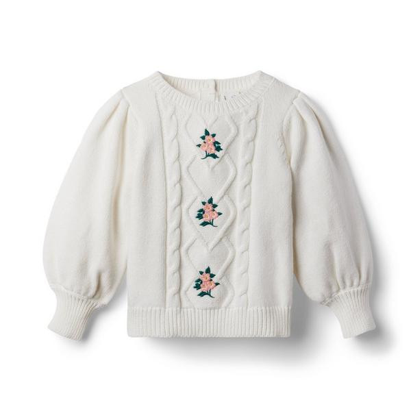 Embroidered Cable Knit Sweater | Janie and Jack