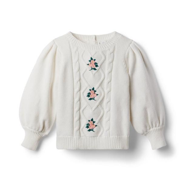 Embroidered Cable Knit Sweater | Janie and Jack