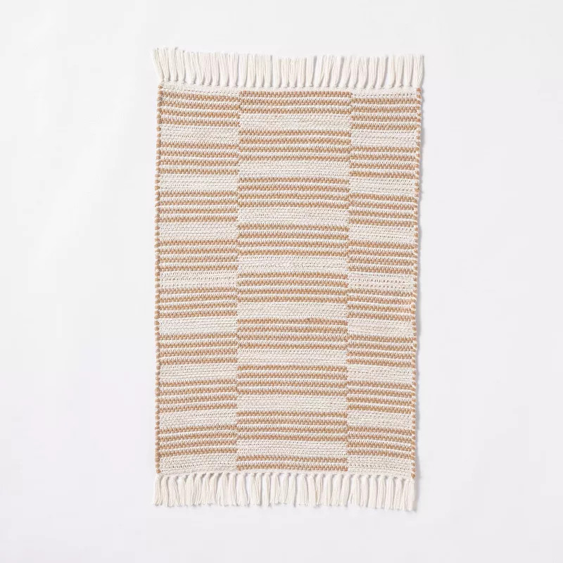 Rossmoor Indoor/Outdoor Plaid Scatter Rug Tan - Threshold™ designed with Studio McGee | Target