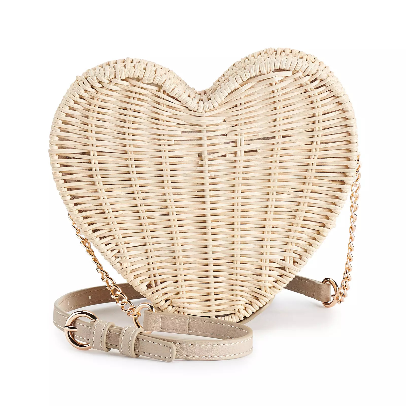 LC Lauren Conrad Wicker Heart BaLC Lauren Conrad Wicker Heart Crossbody Bagg, Med Beige | Kohl's