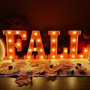 FestalMart Fall Decor-Fall Decorations for Home-4 LED Marquee Light Up Letters "FALL" for Home Th... | Amazon (US)