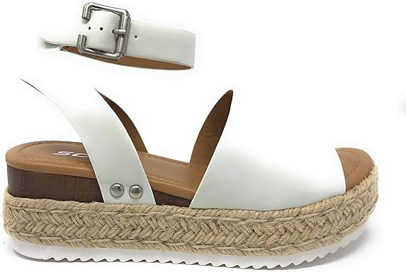 Soda Womens VALETT Open Toe Casual Ankle Strap Sandals | Amazon (US)