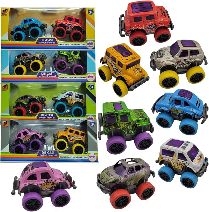 SeeuFun 8 Pieces Monster Trucks Mini Pull Back Truck Toys for Boys and Girls,Alloy Die-cast Race ... | Amazon (US)