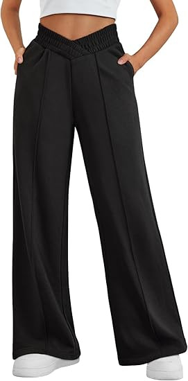 Trendy Queen Wide Leg Sweatpants Women Fashion High Waisted Baggy Flared Pants Athletic Joggers w... | Amazon (US)