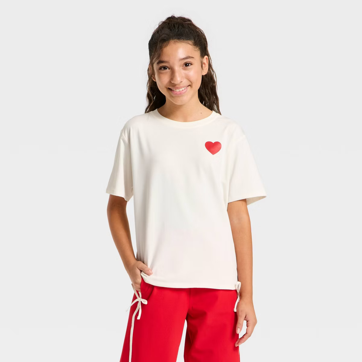 Girls' Heart Print Graphic T-Shirt - All In Motion™ | Target