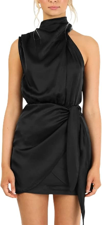 Remelon 2023 Women's Halter Neck Sleeveless Summer Cocktail Party Mini Dress | Amazon (US)