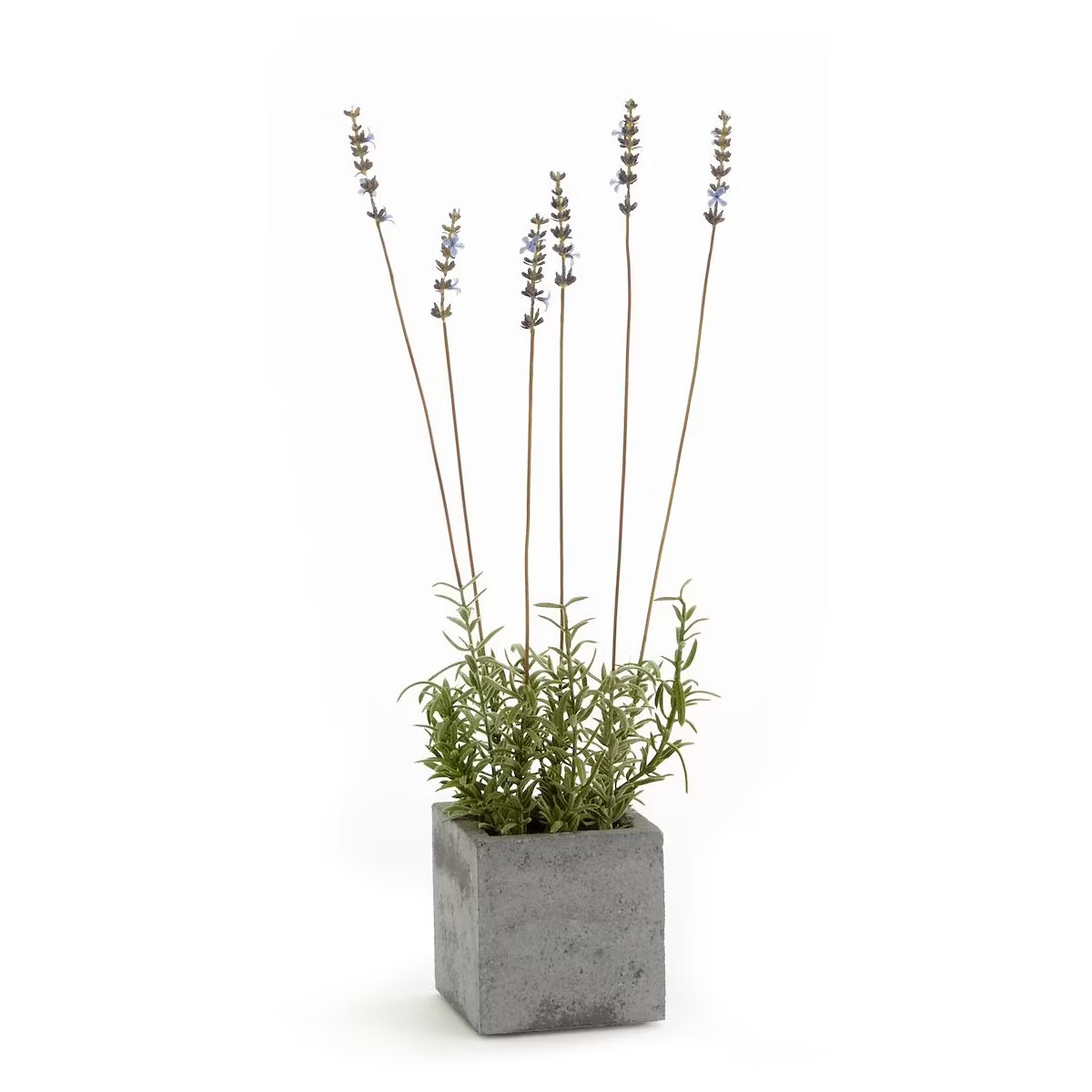 Plum & Post 19" Artificial Floral Flower French Lavender & 4" Decorative Square Planter Pot | Target