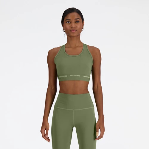 New Balance Women's NB Sleek Medium Support Sports Bra Green - Green | Joe's New Balance Outlet