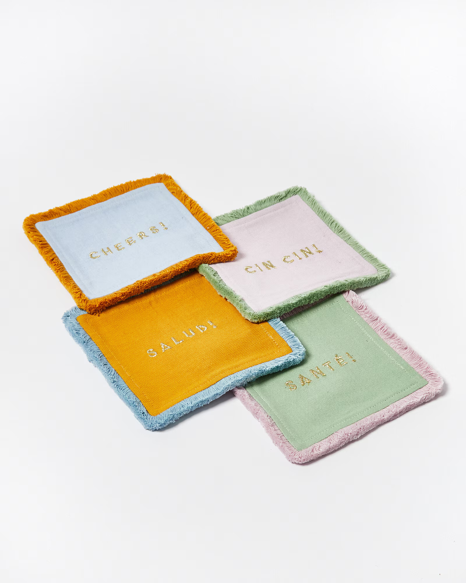Ari Cotton Embroidered Cocktail Napkins Set of Four | Oliver Bonas (Global)