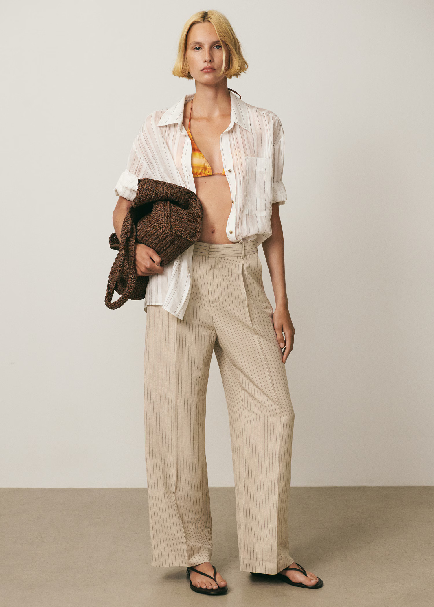 Natural fibre shopper bag - Women | MANGO USA | Mango (US/MX/AU)