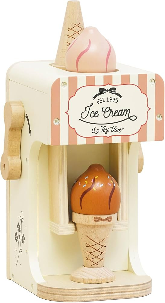 Le Toy Van - Ice Cream Machine and Wooden Ice Cream Set - Pastel Ice Cream Cones - Pretend Play M... | Amazon (US)