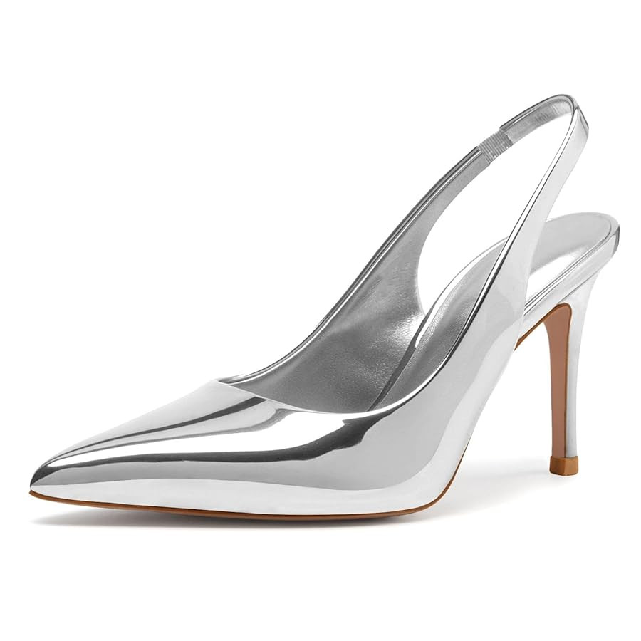 heelchic Slingback Heels for Women Pointed Toe Stiletto Heel Closed Toe Pumps Slip on High Heels ... | Amazon (US)