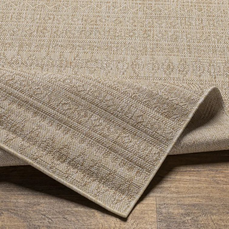 Brennen Machine Woven Indoor / Outdoor Area Rug in Khaki | Wayfair North America