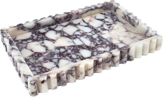 Marble Vanity Tray for Bathroom, 11.8 x 8 Inch, Calacatta Viola | Amazon (US)