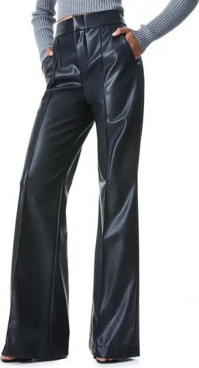 Alice + Olivia Dylan High Waist Wide Leg Faux Leather Pants | Nordstrom | Nordstrom