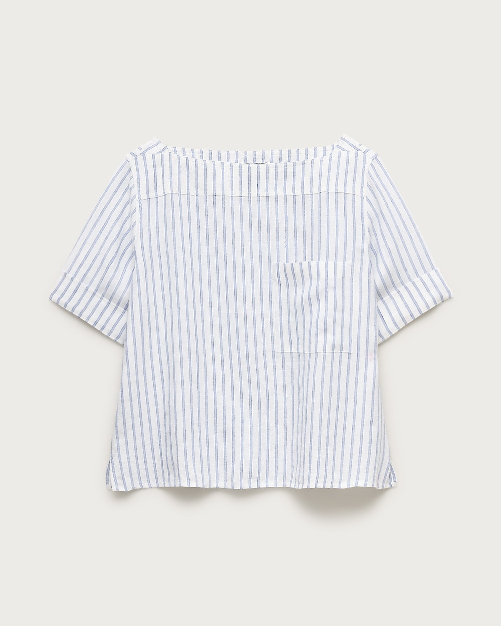 Boatneck T-shirt in striped linen | J. Crew US