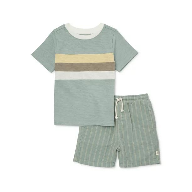 easy-peasy Baby and Toddler Boys Short Sleeve Tee and Shorts Outfit Set, 2-Piece, Sizes 12M-5T | Walmart (US)