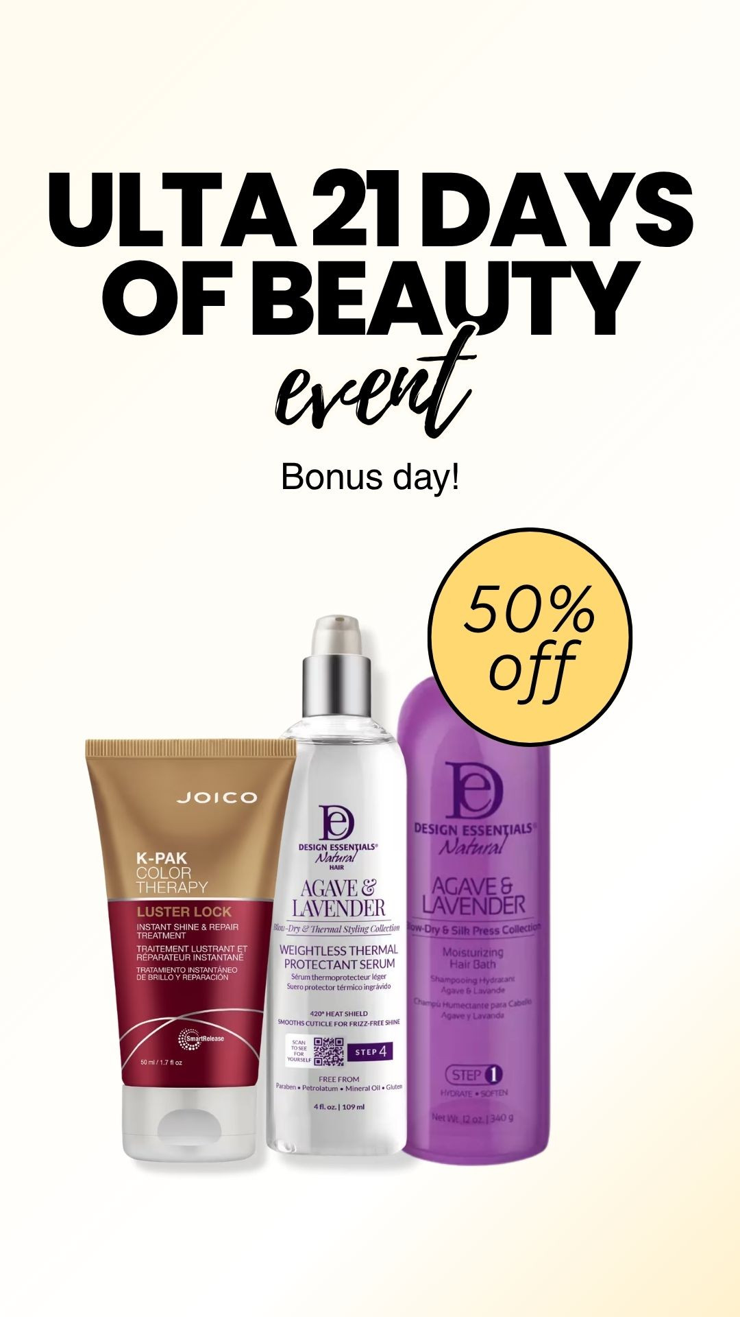 @ULTA Beauty 21 Days of Beauty bonus day steals! One day only.  #haircare