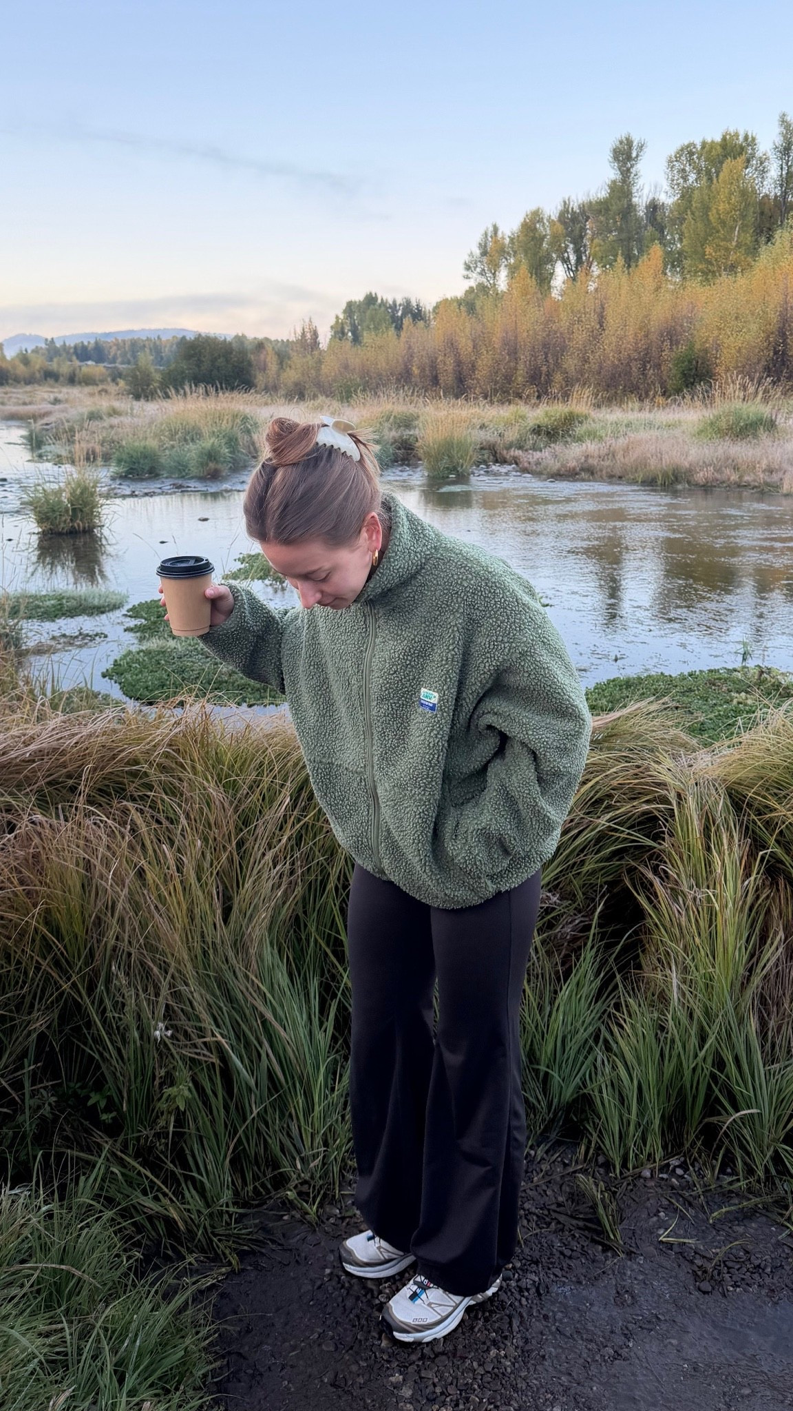 9/29/26 Cozy Fall Morning Outfit 🤎

An easy cozy fall morning uniform 🤎 Wearing my Free People Movement bubble pants in this dark chocolate brown (XS) with my Salomon sneakers + favorite green American Vintage fleece.
The fleece unfortunately isn’t linkable, but I’ll add something similar! Basically exactly what I want to live in on chilly fall mornings 🍂☕️

#LTKootd #LTKTravel #LTKSeasonal