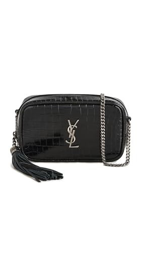 WHAT GOES AROUND COMES AROUND Women's Pre-Loved YSL Black Embossed Lou Camera Bag, Black, One Size | Amazon (US)