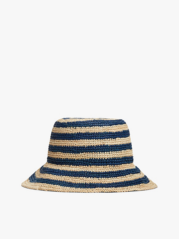 Stripe Raffia Bucket Hat | Tommy Hilfiger UK
