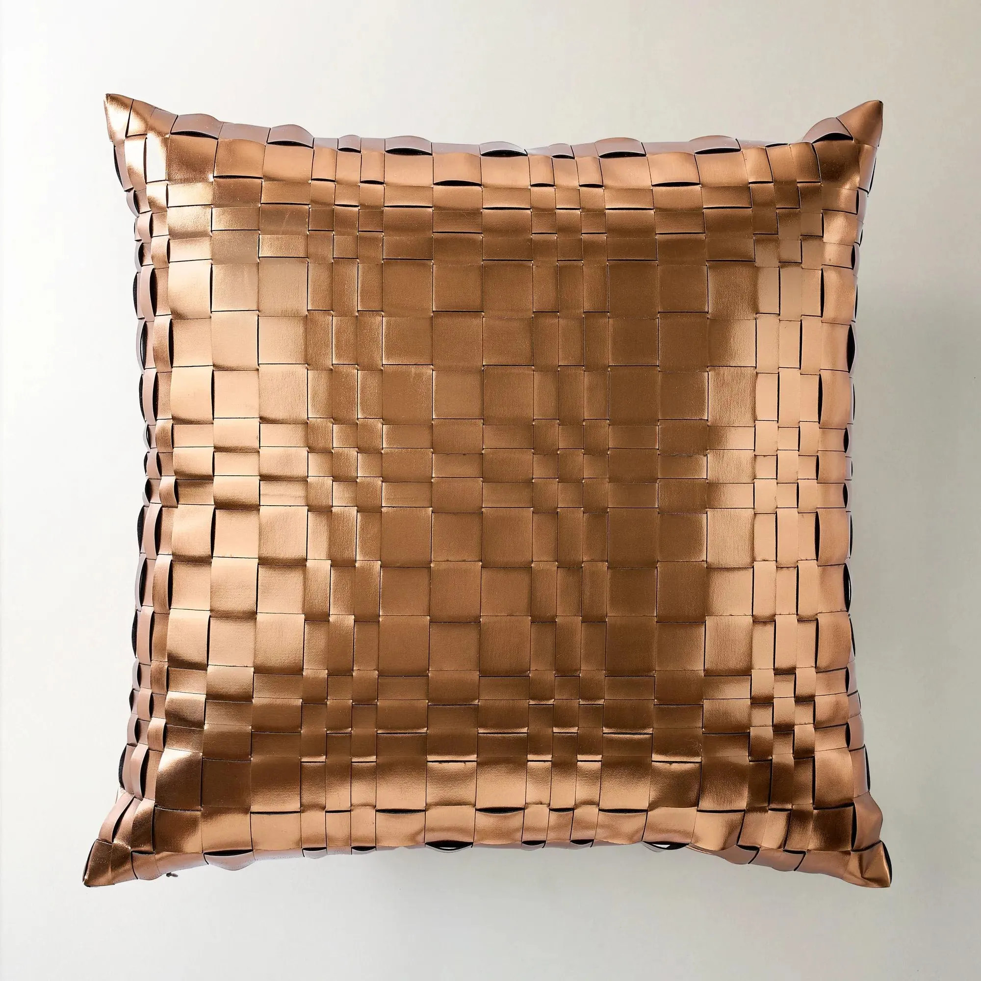 Wren Metallic Woven Pillow 20" - Bronzed Copper | Z Gallerie
