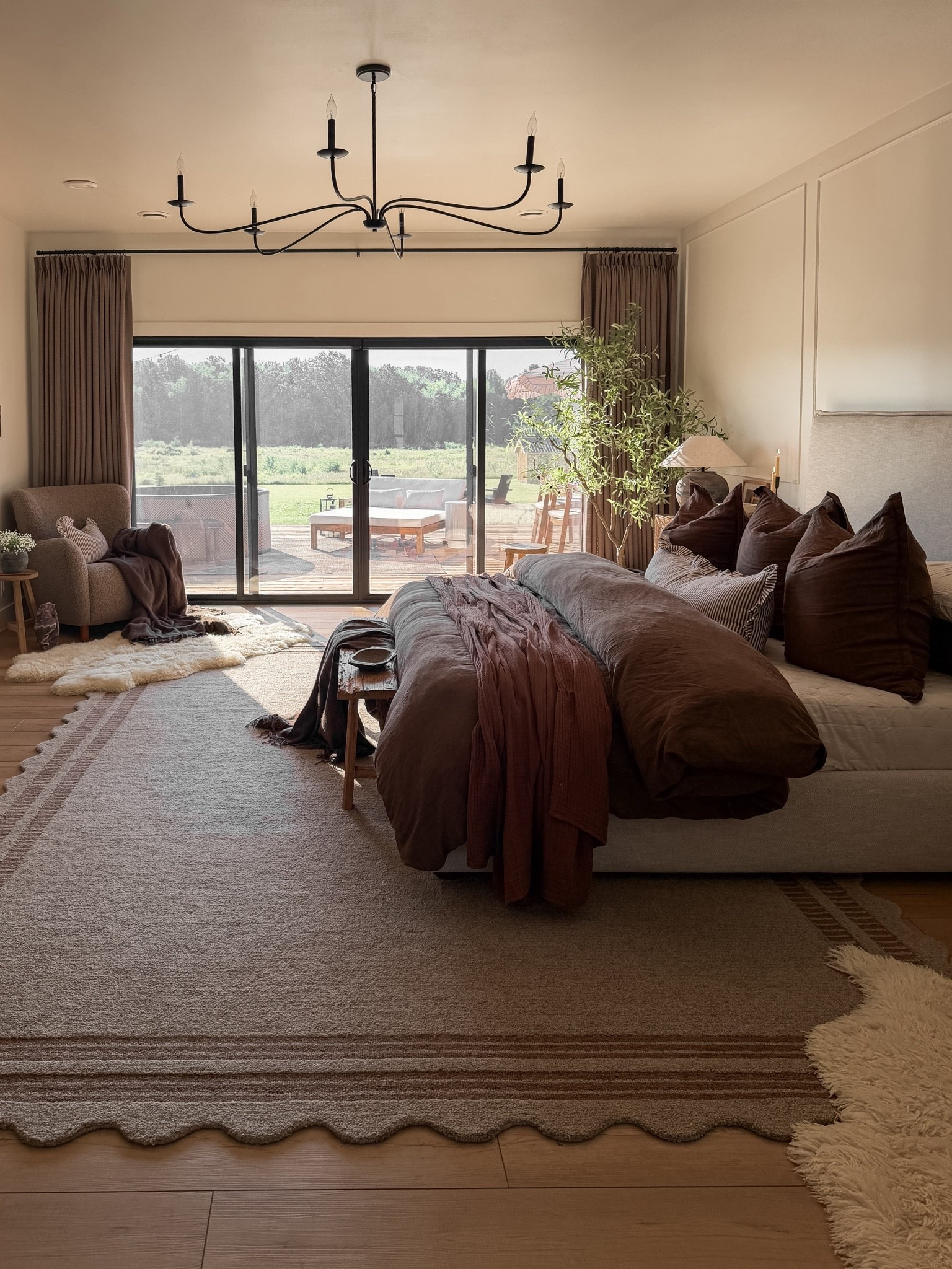 Bedroom lately 🤎 warm browns, soft linen, layered textures.

#LTKsale #LTKfall #LTKhome