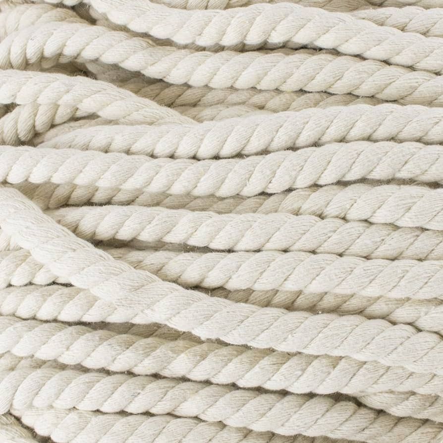 Natural Twisted Cotton Rope - Soft But Strong - Assorted Colors - 1/2 Inch Diameter (Rice Red, 10... | Amazon (US)