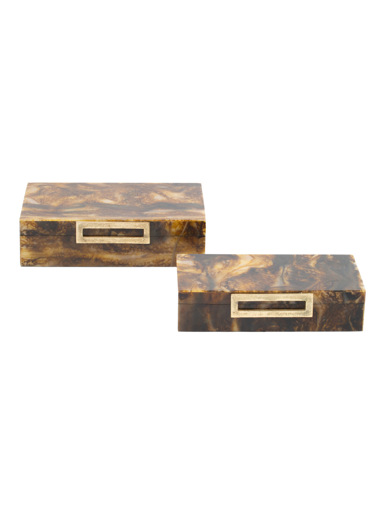 2pc Faux Tortoise Shell Boxes With Lids Set | Home | Marshalls | Marshalls