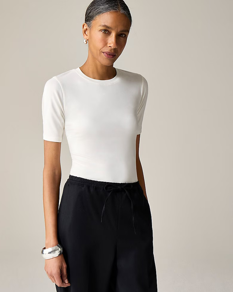 Refined rib elbow-sleeve T-shirt | J. Crew US