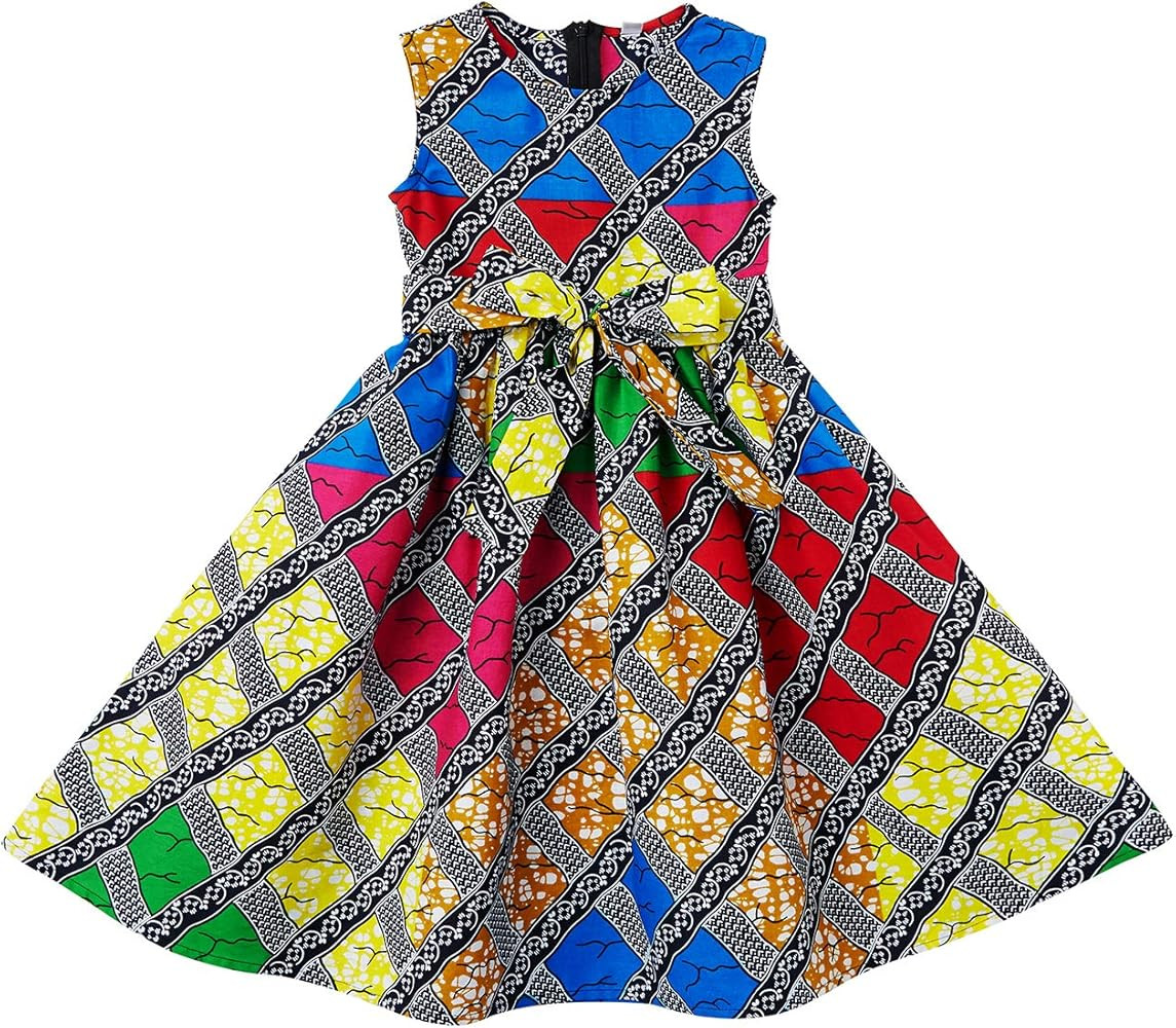 SHENBOLEN Girls Dashiki Print Dress African Tradition Dresses | Amazon (US)