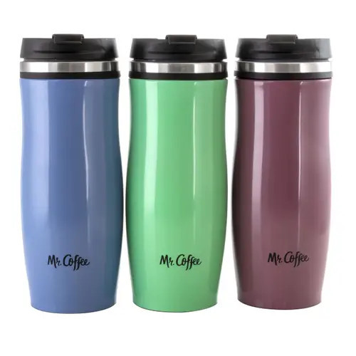 Mr. Coffee 12.5 Ounce Stainless Steel Insulated Thermal Travel Mug Set of 3 in Blue at Nordstrom | Nordstrom