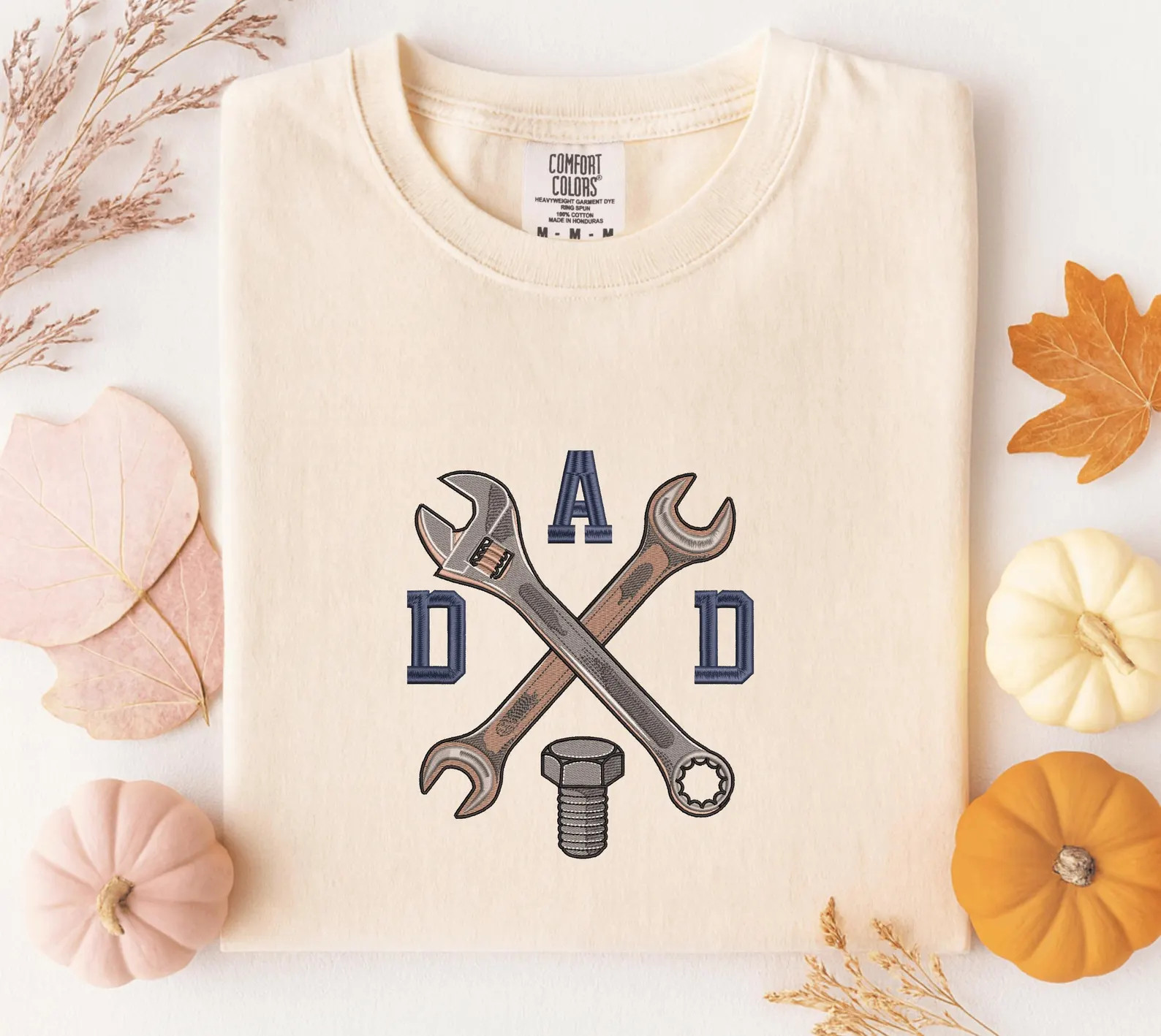 Tool Dad Embroidered Comfort Colors Shirt, Crossed Wrench Fathers Day Gift, Mechanic Dad Tee, DAD... | Etsy (Global)