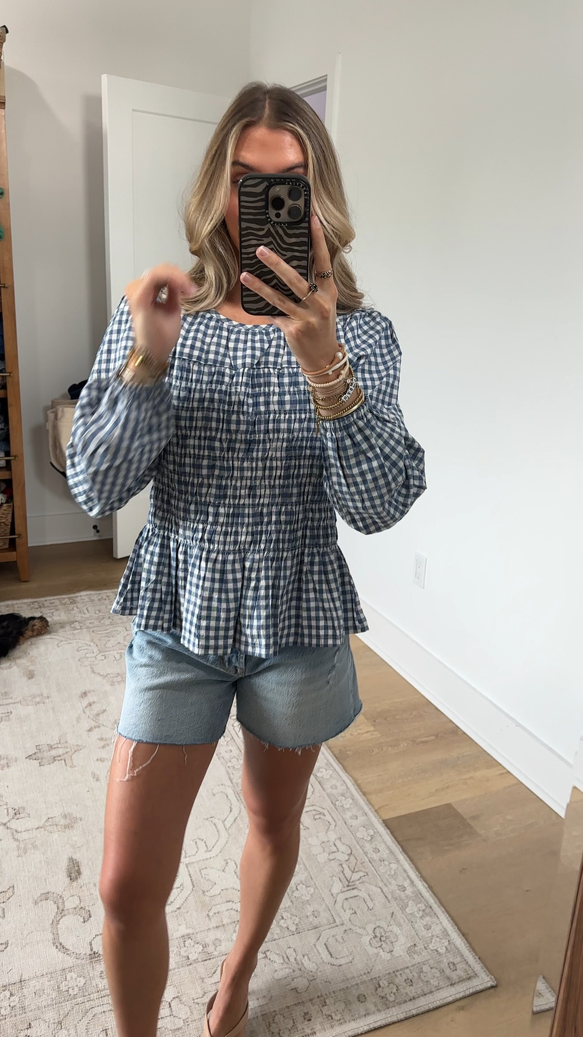 Amazon size small Watashi Women Gingham Smocked Peplum Top Long Sleeve Blouse
Casual Trendy Fall Tops Lantern Sleeve Balloon Cuffs Office Daily Wear Ruffle Hem Plaid Babydoll Shirts

#LTKootd #LTKWorkwear #LTKSaleAlert