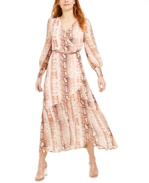 Bar Iii Snake-Print Wrap Maxi Dress, Created For Macy's | Macys (US)