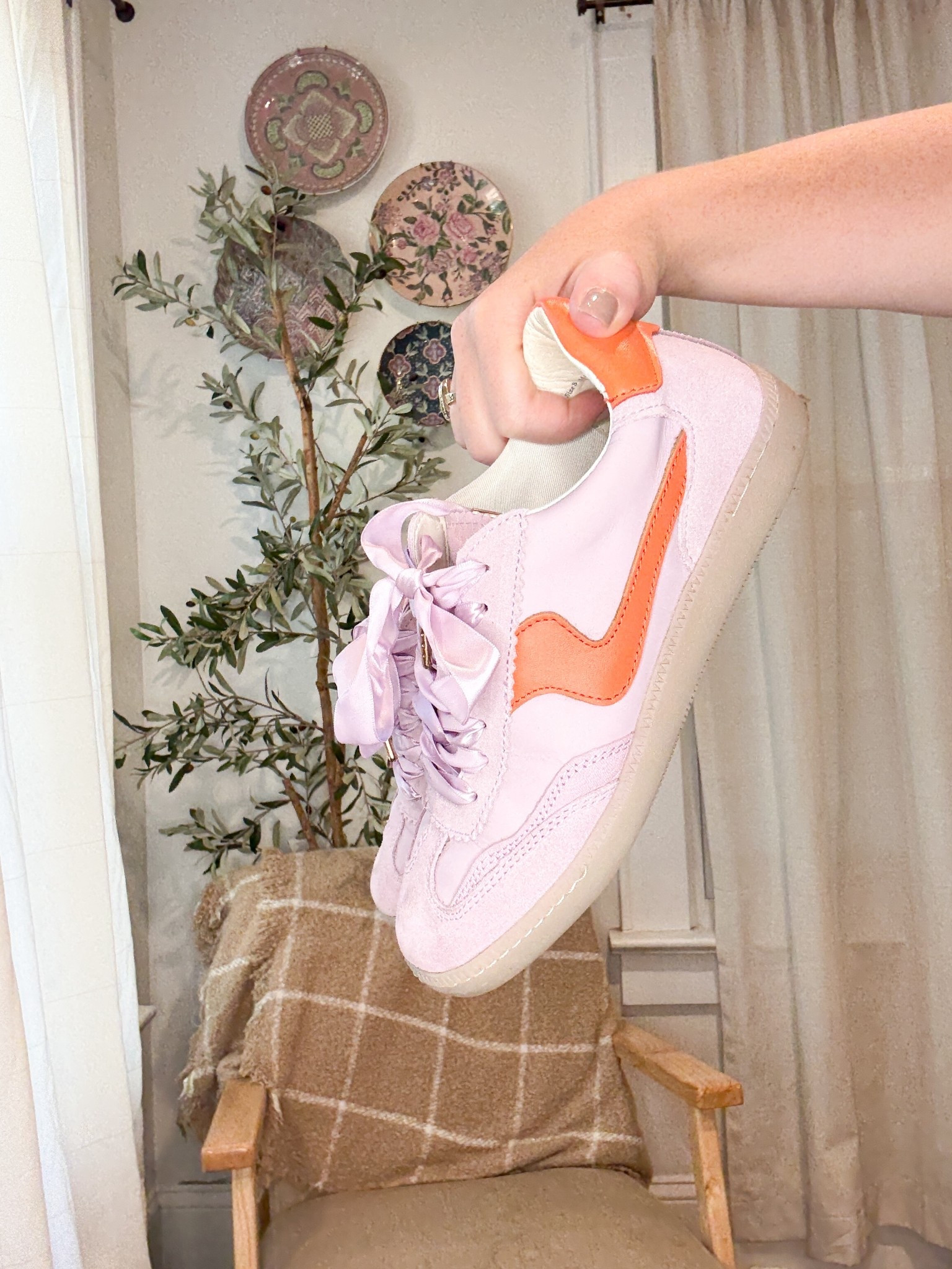 Clemson gameday outfit. Orange and purple shoes 