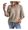 ATHMILE Sweaters for Women Fall Outfits Oversized Long Sleeve V Neck Crochet Sweaters Lightweight... | Amazon (US)