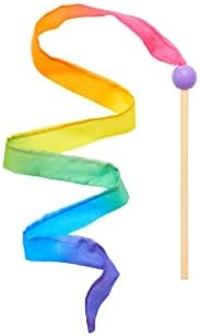 Mini Streamers - 8 Inch Handle 3 Foot Long Ribbon Wand for Kids, Pretend Play, Dance, Baton Stick Tw | Amazon (US)